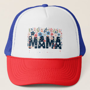 Mama Floral Heart – Boho Chic Mom Design Trucker Hat