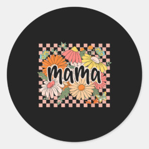 Mama floral mother's day wildflower girl women classic round sticker