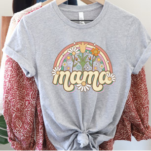 Mama Floral Rainbow-Vintage Style-Colourful Spring T-Shirt