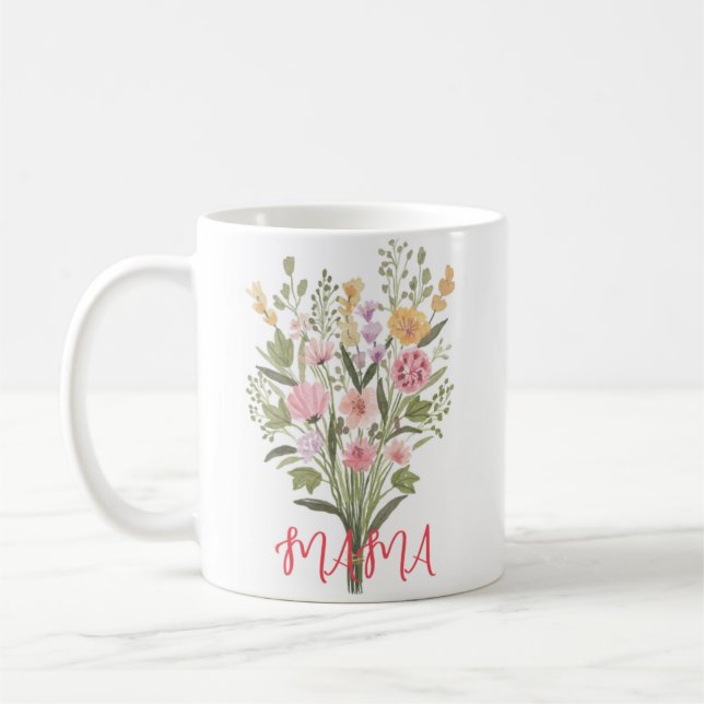 Mama Flowers Coffee Mug (Left)