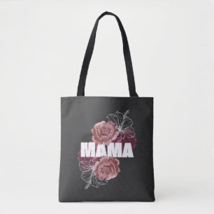 MAMA FLOWERS,MOTHER'S DAY TOTE BAG