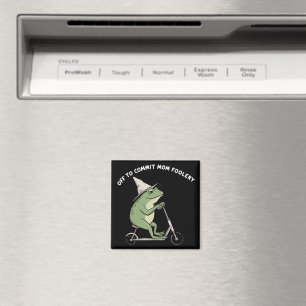 Mama Frog Off to Commit Mum Foolery Scooter Gift  Magnet