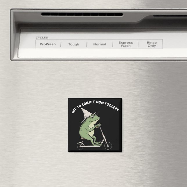 Mama Frog Off to Commit Mum Foolery Scooter Gift  Magnet (In Situ (Dishwasher))