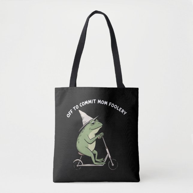 Mama Frog Off to Commit Mum Foolery Scooter Gift  Tote Bag (Front)