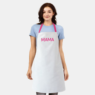 Mama fuchsia white mum in Spanish minimalist Apron
