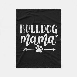 Mama Fun English Bulldog Dog Mum Mothers  Fleece Blanket