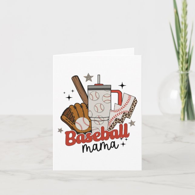 Mama Game Day Vibes Mothers Day Women Baseball Mum Card (Front)