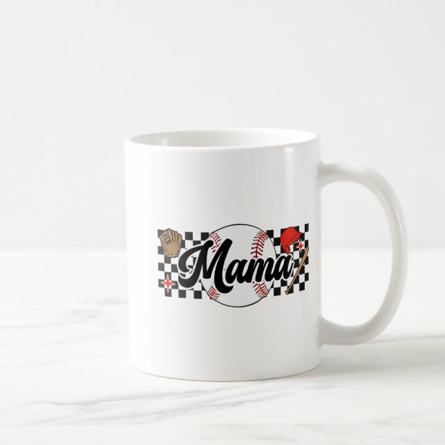 Mama Game Day Vibes Mothers Day Women Baseball Mum Coffee Mug (Right)