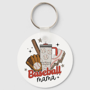 Mama Game Day Vibes Mothers Day Women Baseball Mum Key Ring
