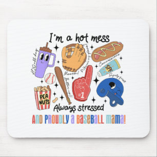 Mama Game Day Vibes Mothers Day Women Baseball Mum Mouse Pad