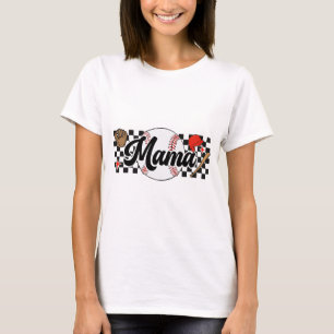 Mama Game Day Vibes Mothers Day Women Baseball Mum T-Shirt