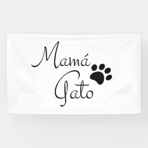 Mama Gato Paw Print Spanish Saying Banner