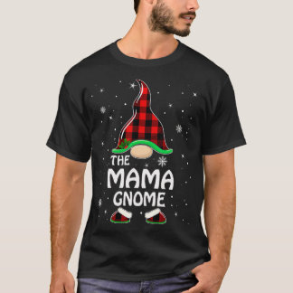 Mama Gnome Buffalo Plaid Matching Family Christmas T-Shirt