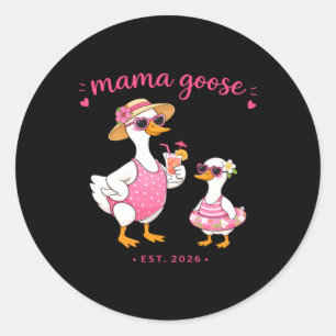 Mama Goose Est 2026 New Mum Gift Mothers Day Classic Round Sticker