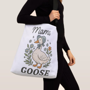 Mama Goose Floral Bonnet Whimsical Cute Crossbody Bag