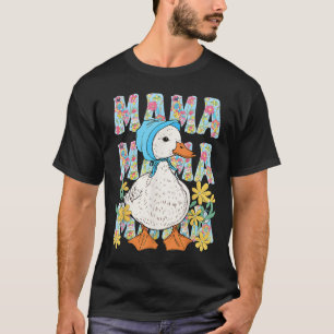 Mama Goose Floral Mummy Joke Funny Mum Silly Mothe T-Shirt