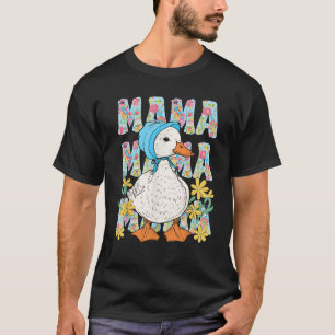 Mama Goose Floral Mummy Joke Funny Mum Silly Mothe T-Shirt