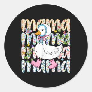 Mama Goose Funny Silly Goose Mum Humour Mothers Da Classic Round Sticker