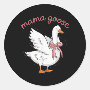 Mama Goose Mummy Joke Funny Mum Silly Mothers Day Classic Round Sticker