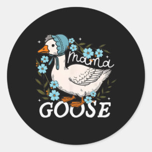 Mama Goose Mummy Joke Funny Mum Silly Mothers Day Classic Round Sticker