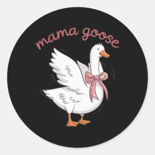 Mama Goose Mummy Joke Funny Mum Silly Mothers Day Classic Round Sticker