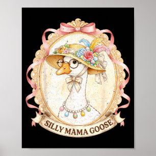 Mama goose vintage for kids girl women mum mother poster