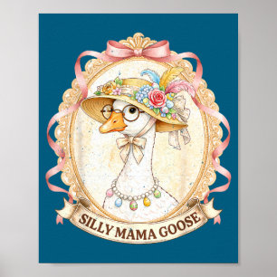 Mama goose vintage for kids girl women mum mother poster