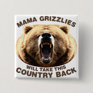 Mama Grizzlies 15 Cm Square Badge