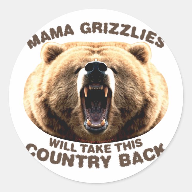 Mama Grizzlies Classic Round Sticker (Front)