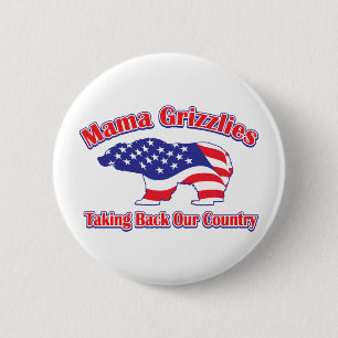 Mama Grizzlies Taking Back Our Country 6 Cm Round Badge