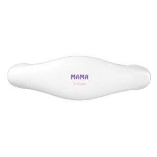Mama happy mothers retro purple add name text vint ceramic drawer pull
