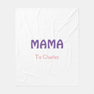 Mama happy mothers retro purple add name text vint fleece blanket