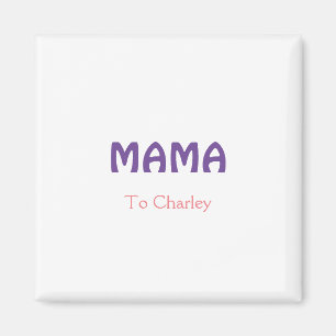 Mama happy mothers retro purple add name text vint magnet