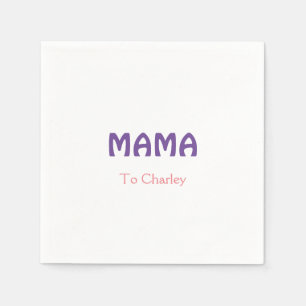 Mama happy mothers retro purple add name text vint napkin