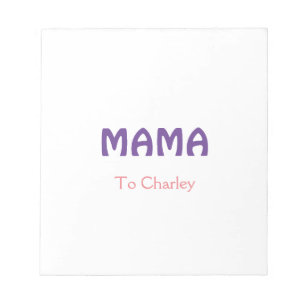 Mama happy mothers retro purple add name text vint notepad