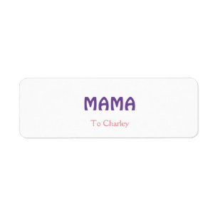 Mama happy mothers retro purple add name text vint return address label