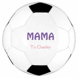 Mama happy mothers retro purple add name text vint soccer ball