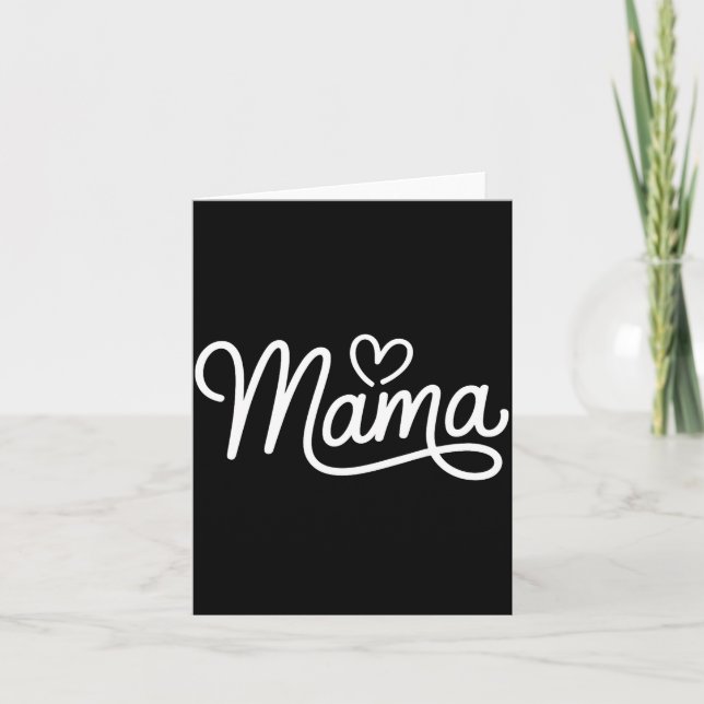 Mama Heart Script Minimalist Typography for Card (Front)