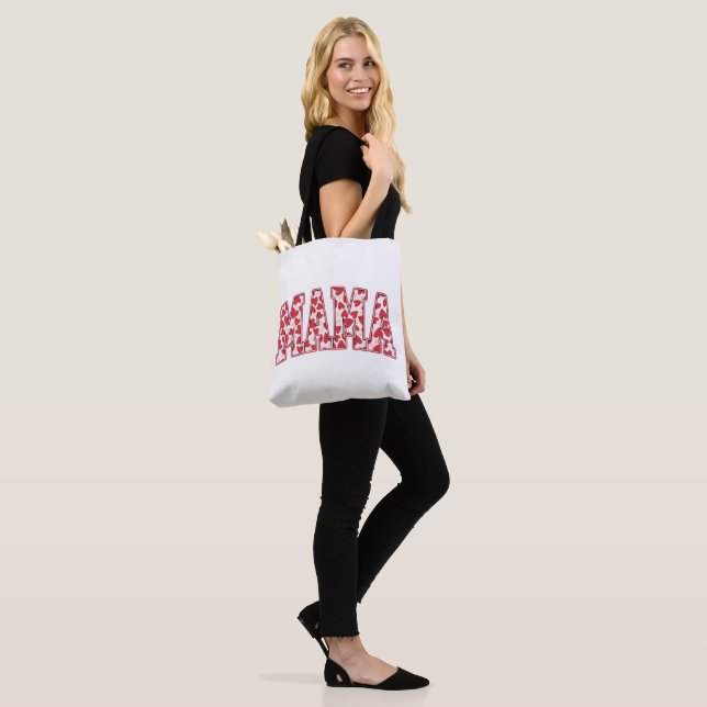 Mama Hearts Valentine's Day Retro Varsity  Tote Bag (On Model)