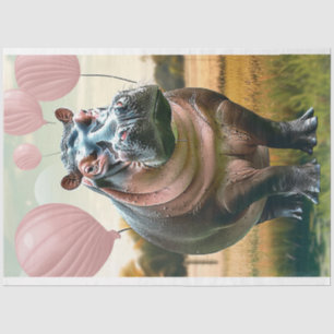 Mama Hippo Birthday Party Decoupage Tissue Paper