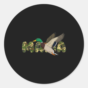 Mama hunting mallard duck mama camouflage mothersM Classic Round Sticker