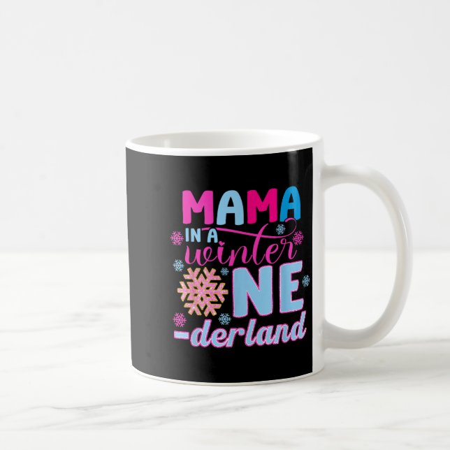 Mama In A Winter Onederland Bday Girl Sweet Snowfl Coffee Mug (Right)