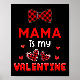 Mama Is My Valentine Costume Boys Bow Tie Cute Hea Poster