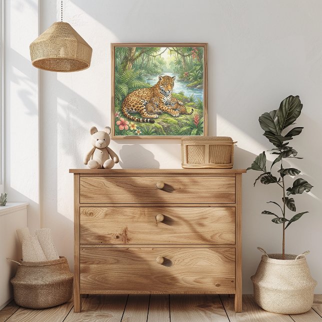 Mama Jaguar and Cubs Nursery Poster (Creator Uploaded)