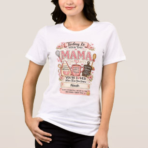 Mama Kitchen Queen Custom Names T-Shirt Tri-Blend Shirt