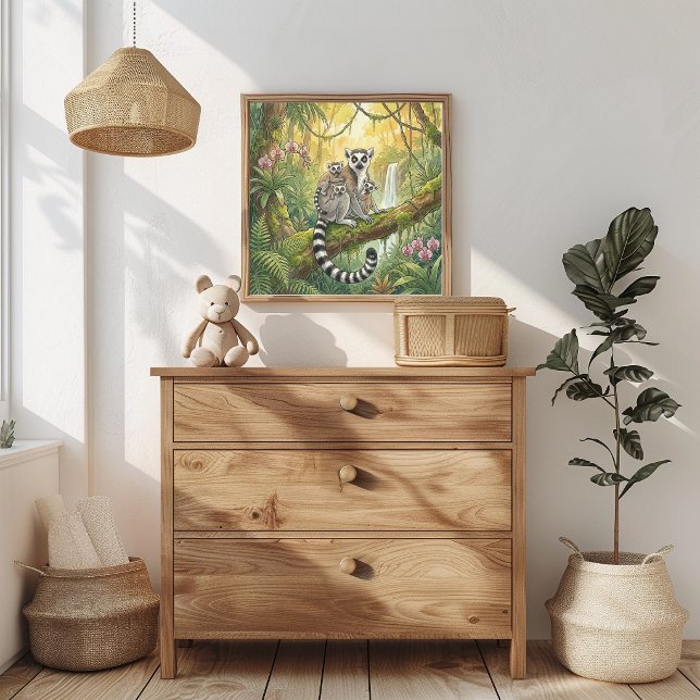 Mama Lemur and Babies Nursery Poster (Creator Uploaded)