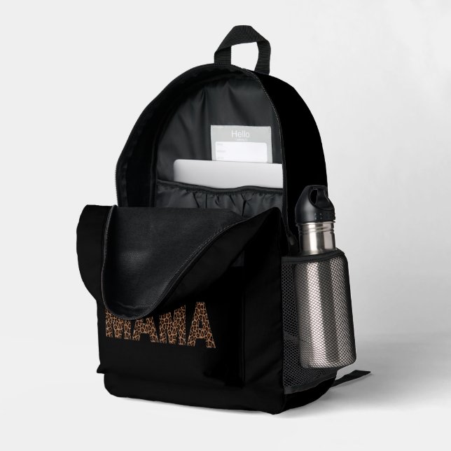 'Mama' Leopard Design Trendy Birthday Gift  Printed Backpack (Back Corner Right (Open))