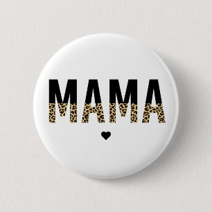 Mama Leopard print Typography Mum Gifts 6 Cm Round Badge