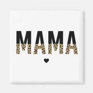 Mama Leopard print Typography Mum Gifts Magnet