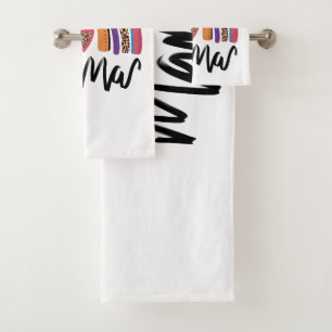 Mama Leopard Rainbow Bath Towel Set